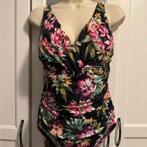 NWT tropical One Piece Swimsuit   By Aqua Green